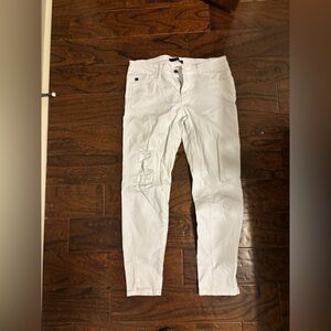 White Distressed Skinny Jeans